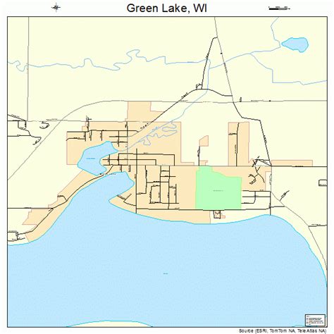 Green Lake Wisconsin Street Map 5531300