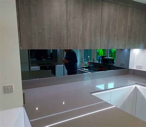 Royston Glass Splashbacks - Grey Mirror Splashback Installation ...