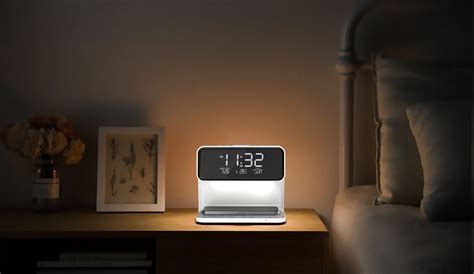 Wireless Charger Bedside Night Light with Digital Alarm Clock Bedroom ...