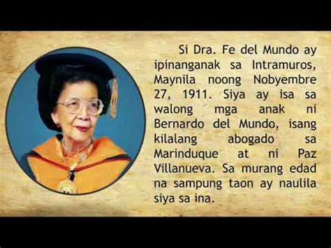 Ang Anekdota at ang Talambuhay ni Dok (Doktora Fe del Mundo)-Grade 5 ...