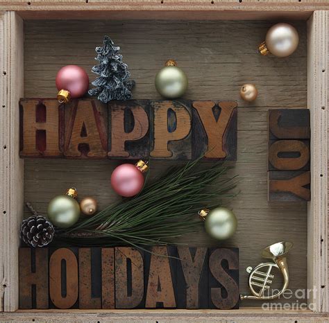 Happy Holidays with Decorations Photograph by Ruby Hummersmith