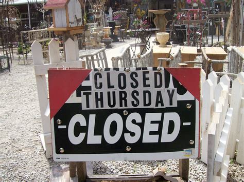 closed thursdays | Green oaks, Novelty sign, Oak