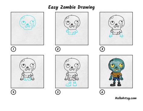 Easy Zombie Drawing - HelloArtsy