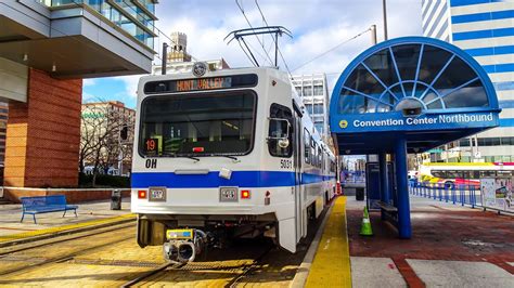 MTA Maryland ABB Light Rail Cars @ Convention Center Station - YouTube