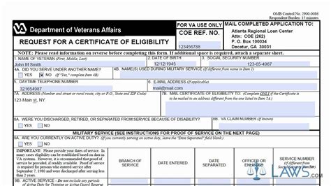 The VA Loan Certificate of Eligibility