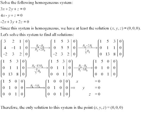 Linear Algebra: Homogeneous System of Linear Equations