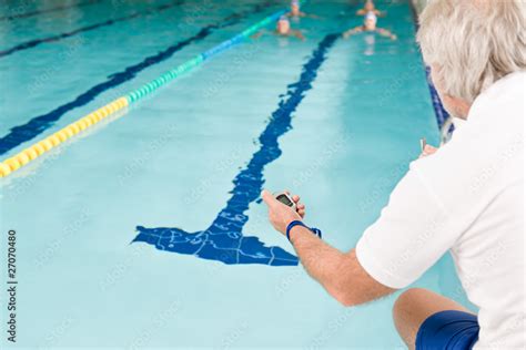 Swimming pool - swimmer training competition Stock Photo | Adobe Stock