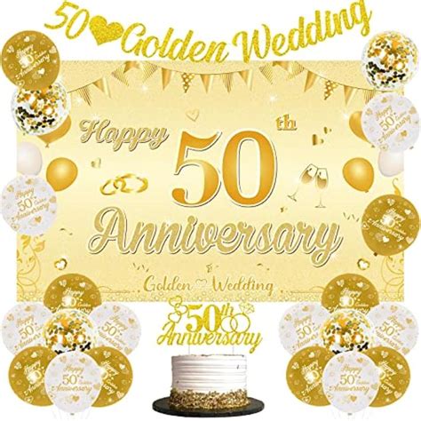 Cheeraveseal 50th Anniversary Wedding Decoration Set, Golden Wedding ...