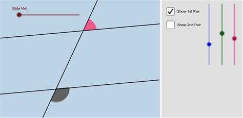 Exploring Same Side Exterior Angles – GeoGebra