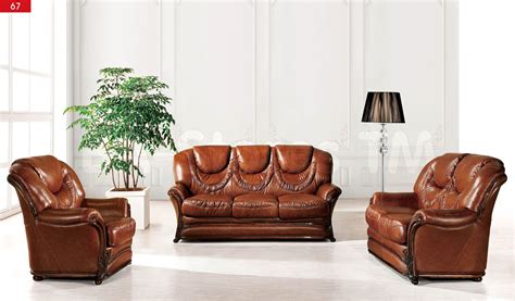 67 Classic Sofa Set by ESF | Leather sofa set, Living room leather ...