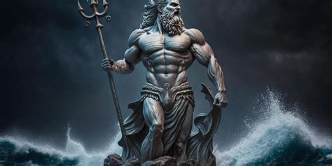 Poseidon, God of the Sea, wielding his trident 24059966 Stock Photo at ...