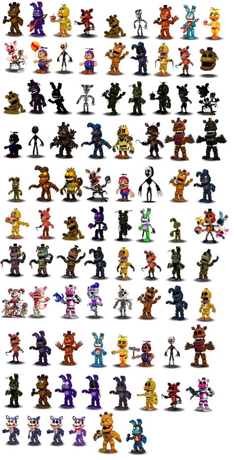 Fnaf (Canon and Fan-made) Characters Canon V1(Old) by Educraft on ...