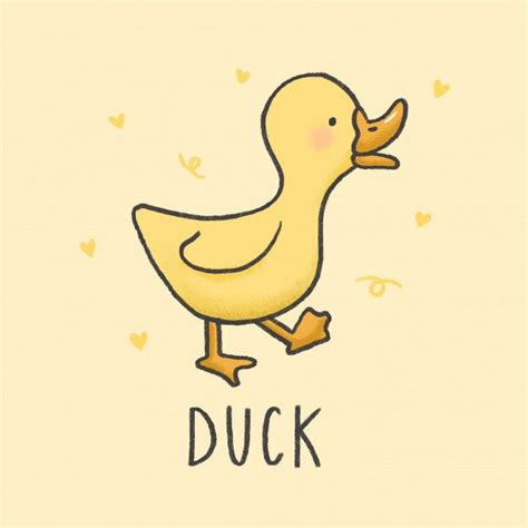 Premium Vector | Cute duck cartoon hand drawn style | Duck cartoon ...