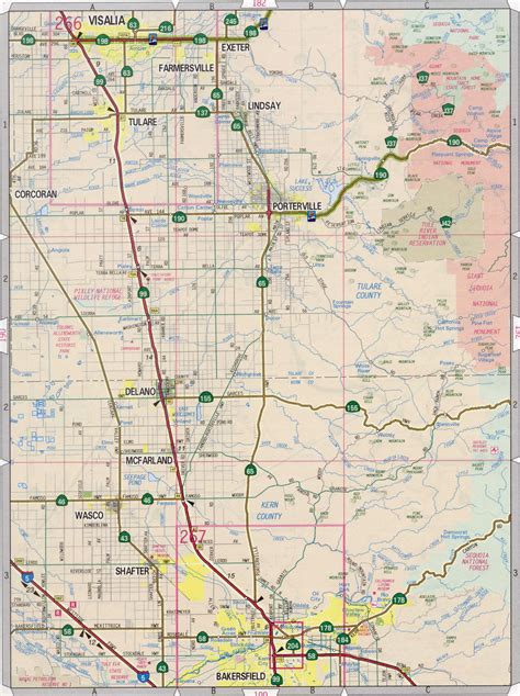 Map Of Tulare County - Map Of West