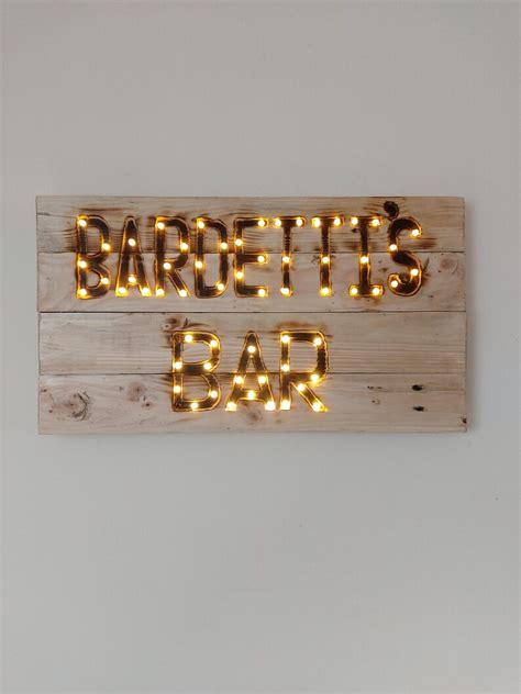 Custom Personalised Light up Bar Sign Home Bar Pallet Wood - Etsy