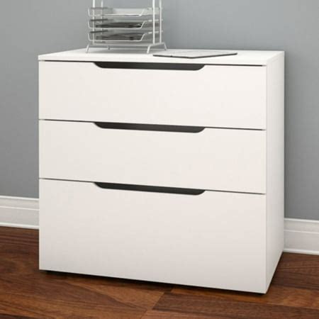 Nexera 3 Drawer Vertical Wood Filing Cabinet, White - Walmart.com