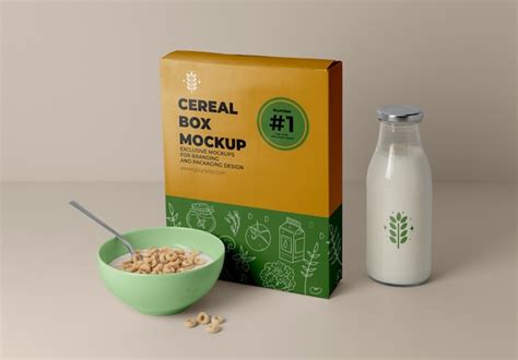 Free PSD | Cereal box design mockup