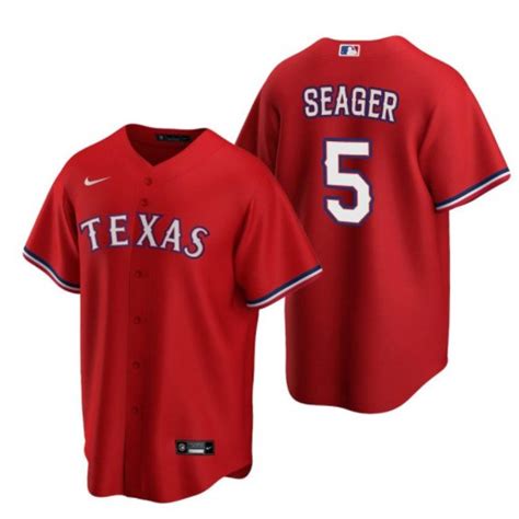 Men & Youth Corey Seager Rangers 5 baseball jersey red