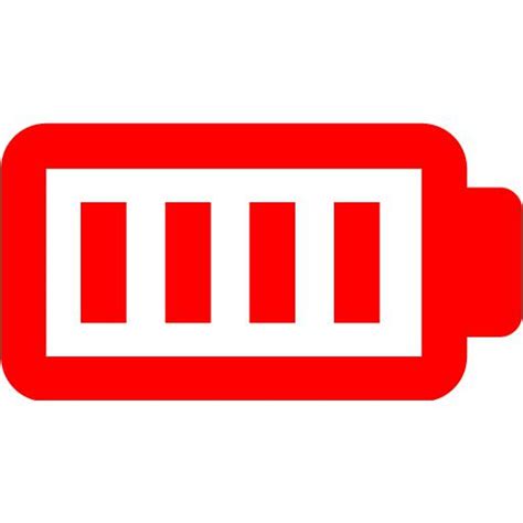 Red battery 11 icon - Free red battery icons