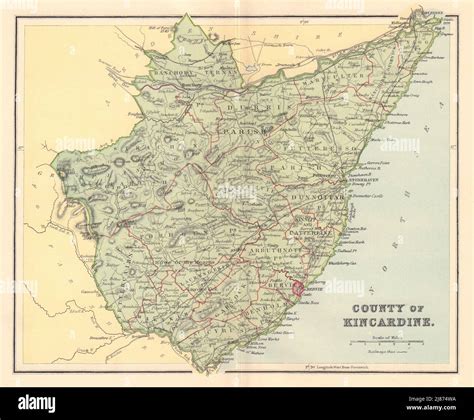 KINCARDINESHIRE antique county map. Parishes. Aberdeen. Scotland ...