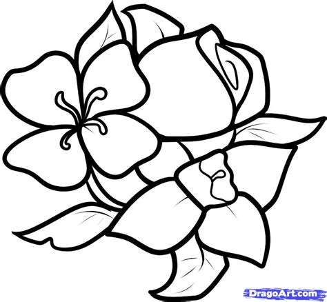 Simple Rose Flower Drawing at GetDrawings | Free download