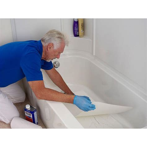 DIY Bathtub Floor Repair White 16 x 36in Crack Leaky Tub Kit Porcelain ...