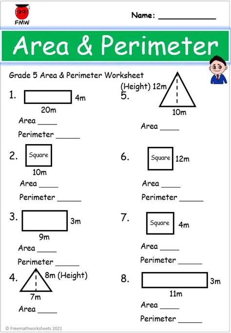 Area and perimeter worksheets (rectangles and squares) - Worksheets Library