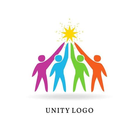 Unity Logo. togetherness and community design, social connection icon ...