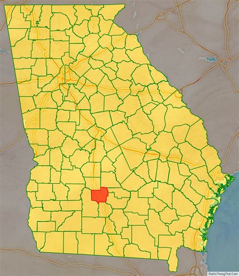 Map of Turner County, Georgia - Thong Thai Real