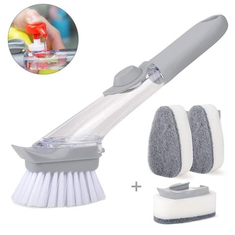 1 Set Soap Dispensing Brush, Kitchen Cleaning Brush for Pot Pan Sink ...