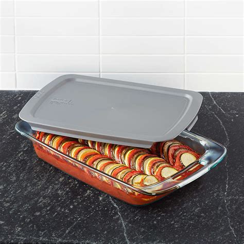 Pyrex Rectangular Baking Dish with Lid + Reviews | Crate & Barrel