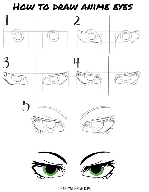 How to Draw Anime Eyes Step by Step - Crafty Morning