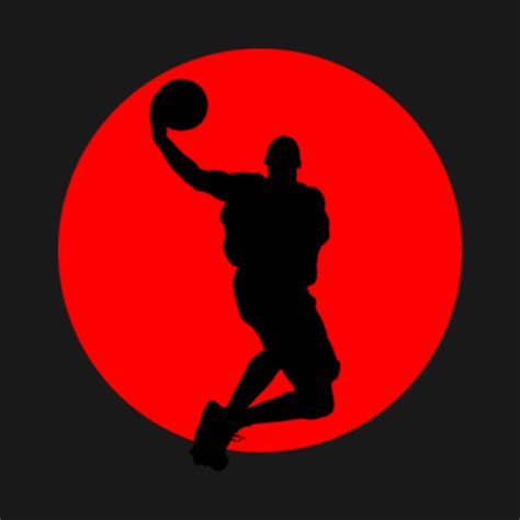 Michael Jordan Dunk Silhouette, Red Circle - Michael Jordan - T-Shirt ...