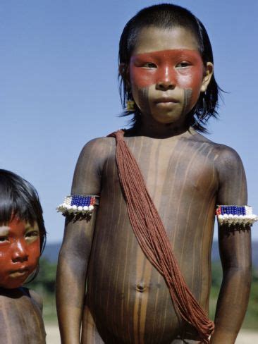 Xingu Girl | Caipo Indian Girl Painted with Achiote, Xingu River ...