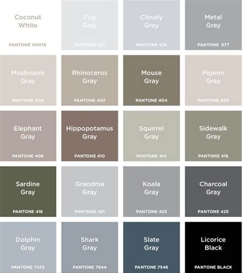 Pin by Mitsu on color palettes | Grey color names, Shades of gray color ...