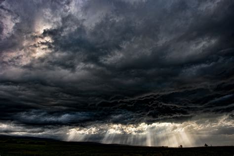 Prairie Storm: Dark Clouds, Heavy Rain and a Lightning Strike ...