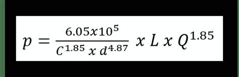 Hazen-Williams equation for use in fire sprinkler systems