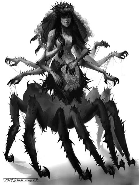 tikuuta | Spider person hybrid, Monster art, Female monster