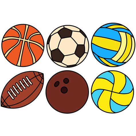 vector image of six types of balls for different sports 17684515 Vector ...