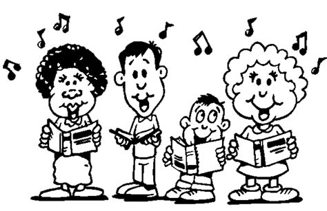 Free Children Singing Clipart Black And White, Download Free Children ...