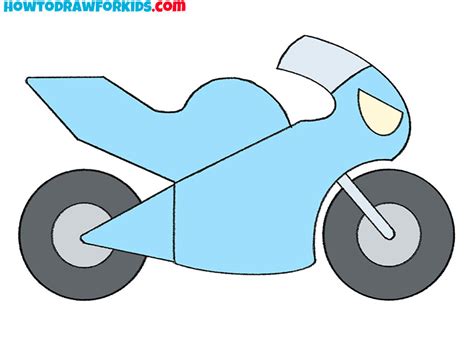 How to Draw an Easy Motorcycle - Easy Drawing Tutorial For Kids