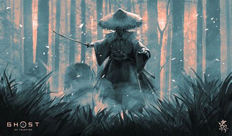 ArtStation - Ghost of Tsushima fanart, Bug Sing | Samurai wallpaper ...