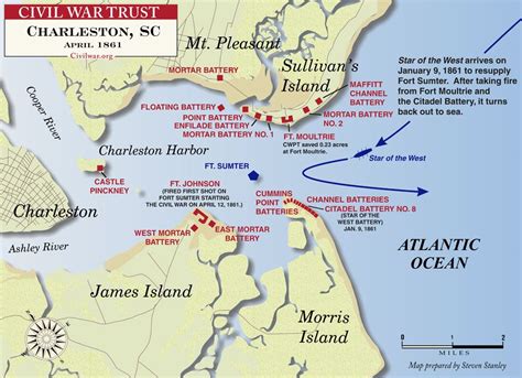 Map Of Fort Sumter - Thomas "Stonewall" Jackson, also The Battle of ...