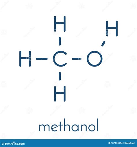 Methanol Methyl Alcohol, MeOH Molecule. Highly Toxic. Skeletal Formula ...