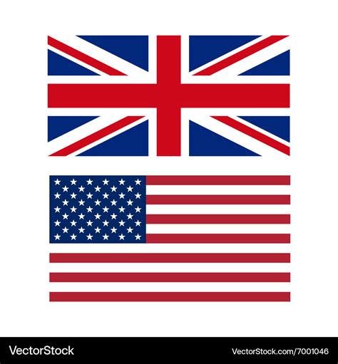 Flags the us and uk Royalty Free Vector Image - VectorStock