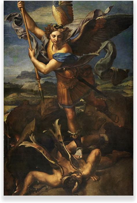 Amazon.com: Altaba St Michael Vanquishing Satan Painting - Raphael Wall ...