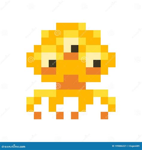 Space Invader Alien Character Cartoon Vector | CartoonDealer.com #44233641