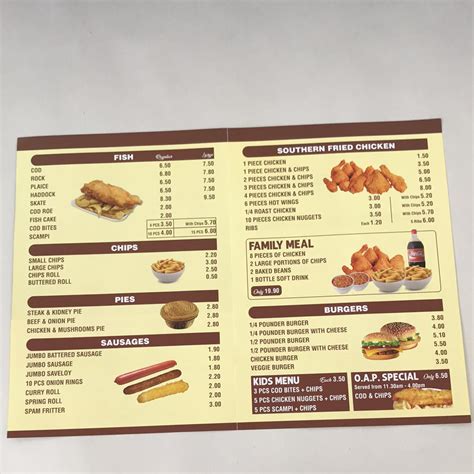 Menu at Anchor Fish and Chips fast food, Ongar