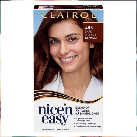 Clairol Nice'n Easy Permanent Hair Dye, 4RB Dark Reddish Brown Hair ...