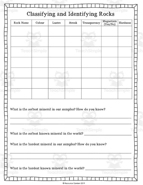 Rock Classification SE - Gizmo Lab - Student Exploration: Rock ...